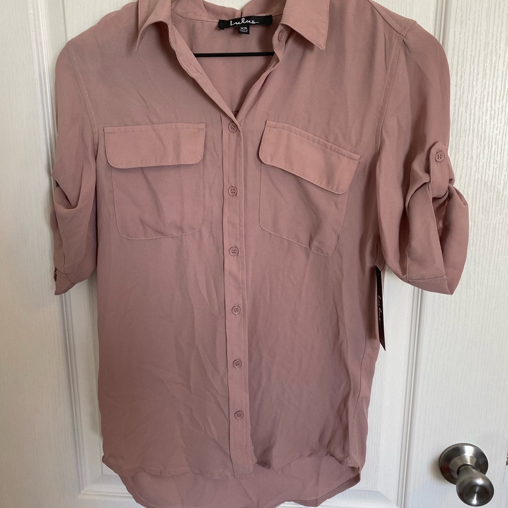 Lulus Light Pink Blouse NWT